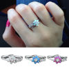 Picture of Women Artificial Zircon Ring Two-Piece Ring Inlaid Rhinestones Birthday Gift