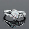 Picture of Women Artificial Zircon Ring Two-Piece Ring Inlaid Rhinestones Birthday Gift