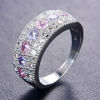 Picture of Women Artificial Zircon Ring Two-Piece Ring Inlaid Rhinestones Birthday Gift