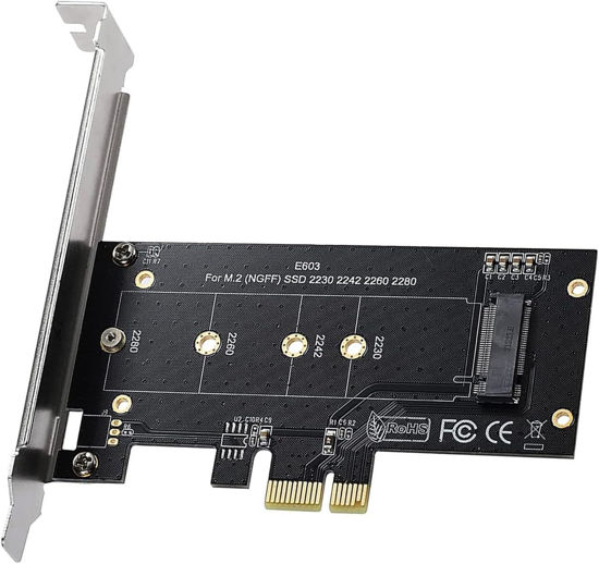 Picture of Black M.2 PCIe to PCIe 3.0 x1 NVMe Controller Expansion Card for M-Key M.2 SSD 2280/2260/2242/2230 Riser Card,Supports M2 NGFF PCI-e 3.0, 2.0,1.0 Memory Card Adapters Memory Card Accessories