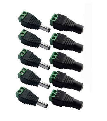 Picture of Thsinde 5 Pairs 12V DC Power Connector, Male Female 5.5mm x 2.5mm Barrel Jack Connector for CCTV Security Camera Led Strip Wire Ends Plug