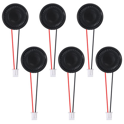 Picture of 6Pcs 8 Ohm 2W Speaker 8ohm Round 28mm Loud Speakers Compatible with Small Loudspeaker Audio MP3 MP4 Player Speaker 2Pin - Black