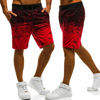 Picture of Men Shorts Athletic Casual Elastic Waist Sport Joggers Fitness Gradient Drawstring Relaxed Fit Short Pants (2XL, Red)