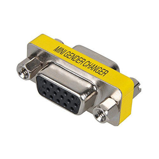 Picture of axGear VGA SVGA 15 Pin Female to Female F/F Mini Gender Changer Adapter Connector