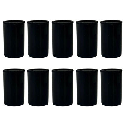 Picture of GSHLLO 10 Pcs Plastic Film Canister Holder Empty Film Roll Case Camera Reel Containers Small Accessories Storage Organizer with Caps Black