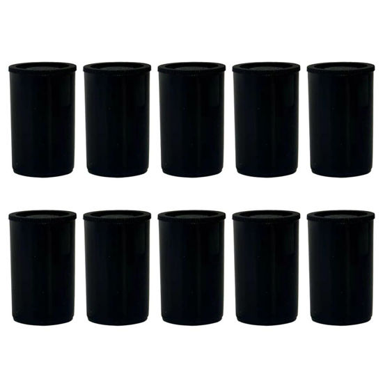 Picture of GSHLLO 10 Pcs Plastic Film Canister Holder Empty Film Roll Case Camera Reel Containers Small Accessories Storage Organizer with Caps Black