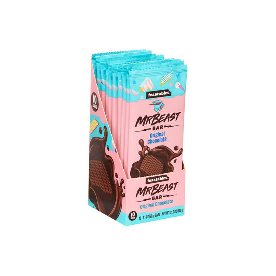 Picture of Feastables MrBeast Original Chocolate Bars - Made with Organic Cocoa. Plant Based with Only 4 Ingredients, 10 Count