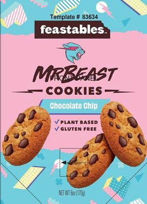 Picture of Sock My World Mr. Beast Feastables Chocolate Chip Cookies 6oz Bag x1 1.0 Count