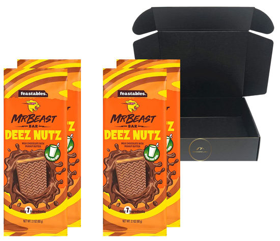 Picture of Feastables MrBeast Chocolate Bar bundle in Custom Shadowlish Box (Peanut Butter Chocolate)