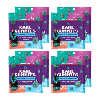 Picture of Feastables MrBeast Karl Gummy Sour Candy - Blue Raspberry - 1.76 oz Bag (Pack of 8)