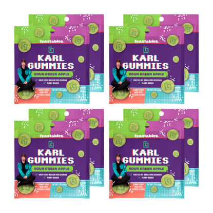 Picture of Feastables MrBeast Karl Gummy Sour Candy - Green Apple - 1.76 oz Bag (Pack of 8)