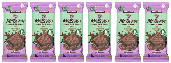 Picture of Feastables Beast Mini Milk Chocolate Bars - Made with Grass-Fed Milk Chocolate and Organic Cocoa. Only 5 Ingredients, 35g Bars (6 Pack)