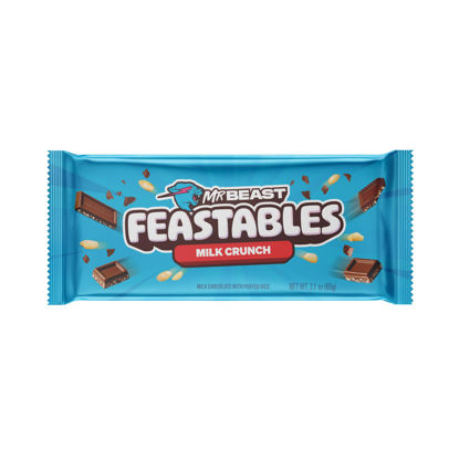 Picture of Feastables by MrBeast Milk Chocolate Crunch KING Size Candy Bar, 2.1oz (60g), 10 count