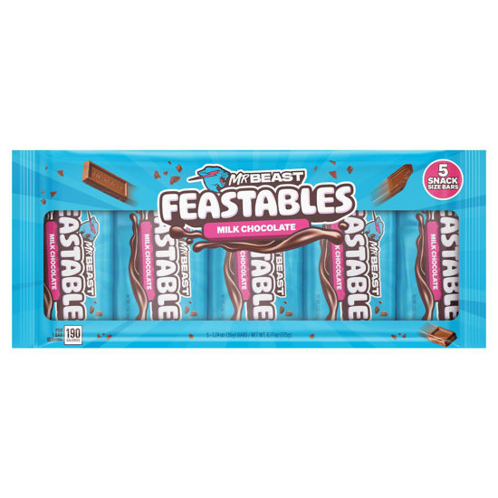 Picture of Mr. Beast Feastables Mr. Beast Milk Chocolate Bar, 1.24 oz (35g), 5 Count