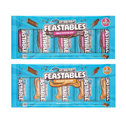 Picture of Mr. Beast Feastables - Mr. Beast - Milk Chocolate and Peanut Butter Bar - 1.24 oz (35g) - 10 Count