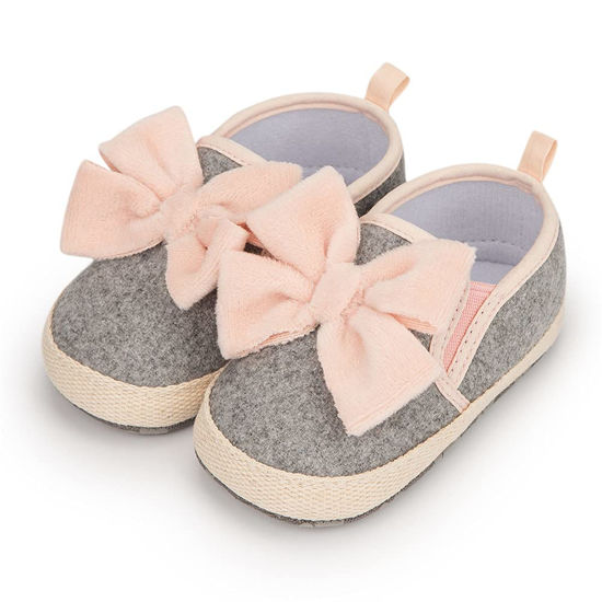 Picture of Meckior Infant Baby Girls Boys Canvas Shoes Soft Sole Toddler Slip On Newborn Crib Moccasins Casual Sneaker Austin Boy's Flat Lazy Loafers First Walkers Skate Shoe - Size: 6-12 Months Infant