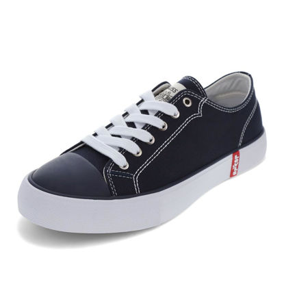 Picture of Levi's Womens Cain Canvas Casual Lace Up Sneaker Shoe, Navy/White, 6 M - Size: 6