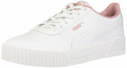 Picture of PUMA Carina Leather Toddler Shoes in White/Arctic Ice, Size 8 - Size: 8 Infant