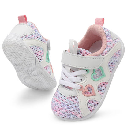 Picture of JIASUQI Baby Girls Sneakers Toddler Shoes 7c Toddler Girl Shoes Walking Shoes Colorful Size 4-5 - Size: 4-5 Toddler