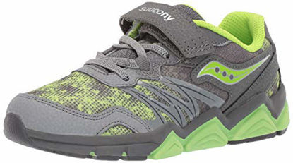 Picture of Saucony Boys' Flash A/C Sneaker, Grey/Citron, 110 Medium US Little Kid - Size: 11 Little Kid