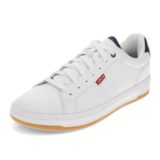 Picture of Levi's Mens Carson Synthetic Leather Casual Lace Up Sneaker Shoe, White/Navy/Red, 11 M - Size: 11