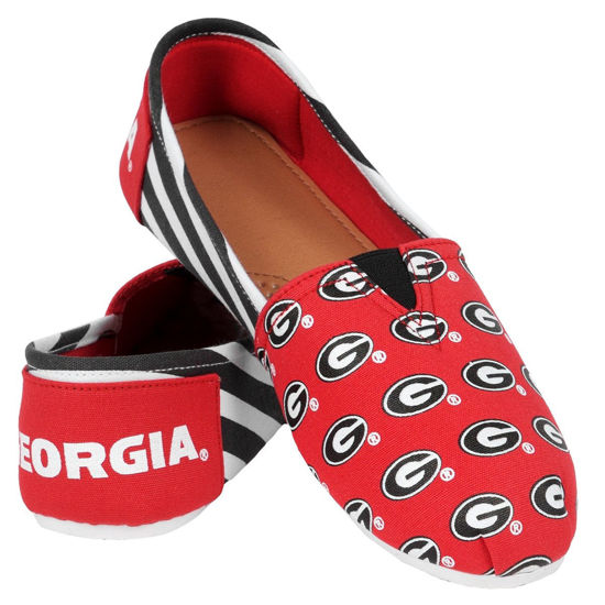 Picture of Georgia Bulldogs NCAA Womens Stripe Canvas Shoes - S - Size: 45813