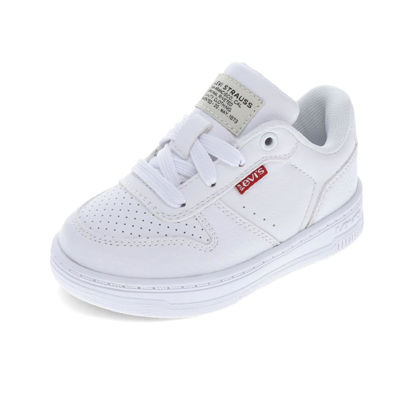 Picture of Levi's Toddler Drive Lo Synthetic Leather Casual Lowtop Sneaker Shoe, White Mono, 8 M - Size: 8 Toddler