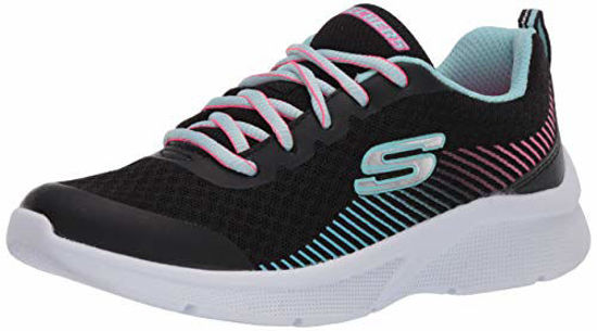 Picture of Skechers Kids Girl's Microspec Sneaker, Black/Aqua, 11 Medium US Little Kid - Size: 11 Little Kid