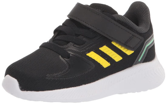 Picture of adidas Kids Runfalcon 2.0 Unisex-Baby Running Shoe, Black/Beam Yellow/Beam Green, 4 US Toddler - Size: 4 Toddler