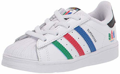 Picture of adidas Originals unisex-baby Superstar Elastic, White/Green/Black, 8.5 M US - Size: 8.5 Toddler