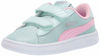 Picture of PUMA Girls' Smash V2 Velcro Sneaker fair Aqua-Pale Pink Silver White, 3.5 M US Big Kid - Size: 3.5 Big Kid