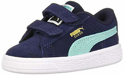 Picture of PUMA Baby Suede Classic Velcro Sneaker, Peacoat-Blue Turquoise White, 5 M US Toddler - Size: 5 Toddler