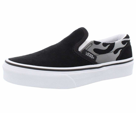 Picture of Vans Classic Slip-On Flame Kids Shoes Size 11, Color: Black/True White - Size: 11 Little Kid