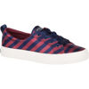 Picture of Sperry Womens Crest Vibe Varsity Stripe Satin Sneaker, Wine/Navy, 6.5 - Size: 6.5