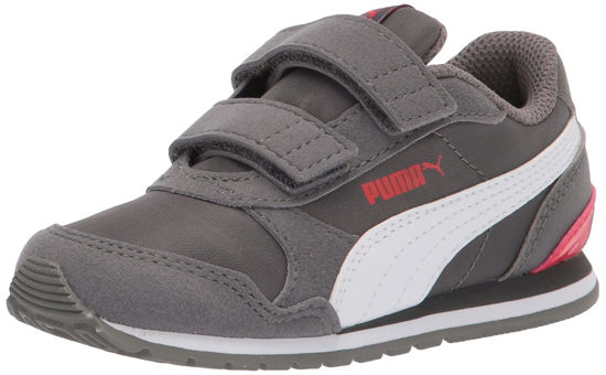 Picture of PUMA unisex child St Runner 2 Nl V Sneaker, Castlerock-puma White-poppy Red, 3 Little Kid US - Size: 3 Little Kid