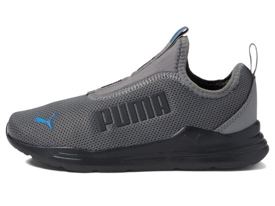 Picture of PUMA Wired Run Rapid Slip-On (Little Kid/Big Kid) Castlerock/Puma Black/Victoria Blue 1 Little Kid M - Size: 1 Little Kid