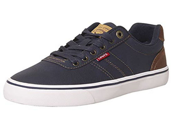 Picture of Levi's Mens Miles Tumbled WX Rubber Sole Casual Fashion Sneaker Shoe, Navy/Tan, 10 M - Size: 10