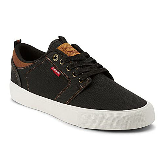 Picture of Levi's Mens Alpine Tumbled Stacked Casual Sneaker Shoe, Black/Tan, 8.5 M - Size: 8.5