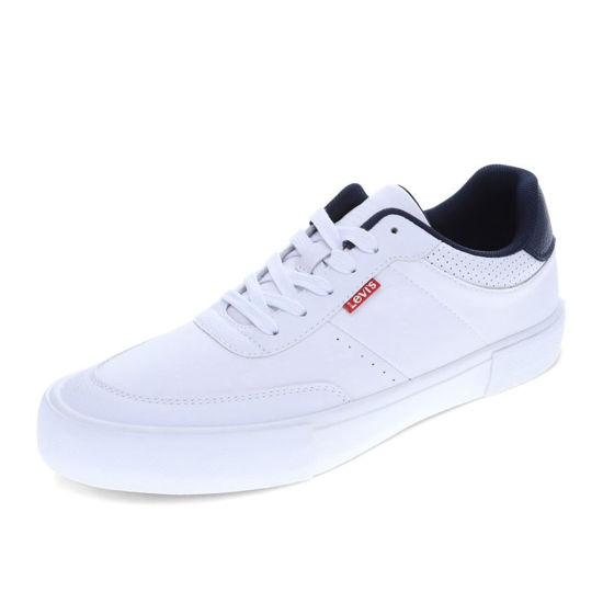 Picture of Levi's Mens Munro NM Vegan Synthetic Leather Casual Lace Up Sneaker Shoe, White/Navy, 7 M - Size: 7