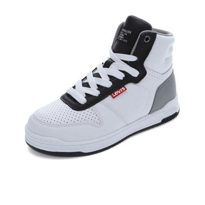 Picture of Levi's Kids Drive Hi Synthetic Leather Casual Hightop Sneaker Shoe, White/Black/Grey, 13 M - Size: 13 Little Kid