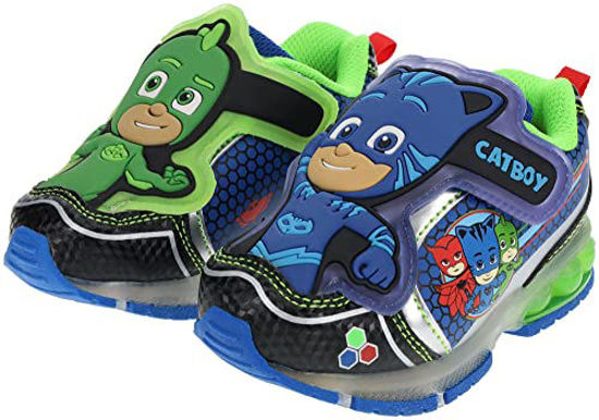 Picture of PJ Masks Toddler Light Up Shoes, Athletic Shoe with Hook and Loop Strap,Toddler Size 5 to Toddler Size 10 (5 Toddler, Black, Numeric_5) - Size: 5 Toddler