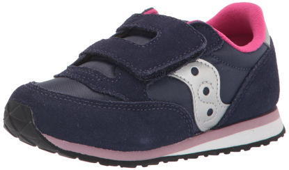 Picture of Saucony Unisex-Child Baby Jazz Hook & Loop, Navy/Silver/Pink, 7 M - Size: 7 Little Kid