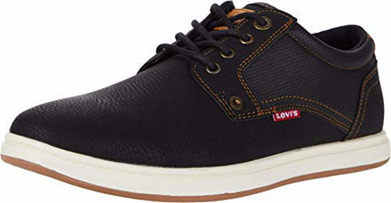 Picture of Levi's Mens Arnold Tumbled Sneaker Shoe, Black/Tan, 13 M - Size: 13