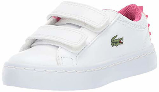 Picture of Lacoste Girls' Straightset Sneaker white/dark pink 4.5. Medium US Toddler - Size: 4.5 Toddler