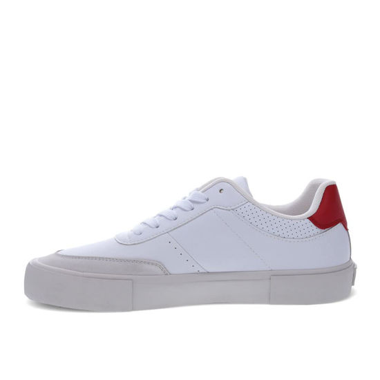 Picture of Levi's Mens Munro NM Vegan Synthetic Leather Casual Lace Up Sneaker Shoe, White/Grey/Red, 8.5 M - Size: 8.5