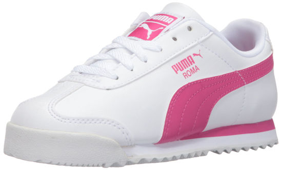 Picture of PUMA Girls' Roma Basic PS-K Sneaker, White/Fuchsia Patent, 3.5 M US Big Kid - Size: 3.5 Big Kid