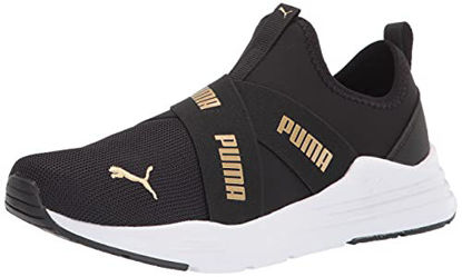 Picture of PUMA Wired Run Slip On Sneaker, Black Team Gold, 2.5 US Unisex Little Kid - Size: 2.5 Little Kid