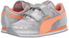 Picture of PUMA girls Cabana Racer Glitz Velcro Sneaker, Puma Silver-cantaloupe-puma White, 2 Little Kid US - Size: 2 Little Kid