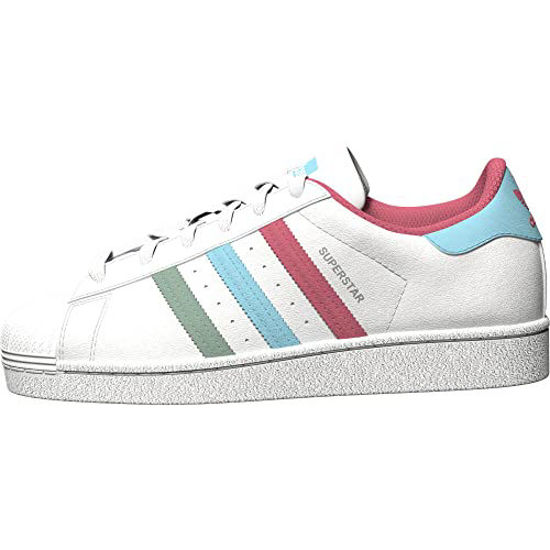 Picture of adidas Originals Kids Superstar Sneaker, White/Hazy Rose/Hazy Sky, 4 US Unisex Toddler - Size: 4 Toddler