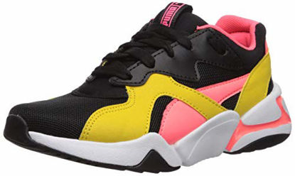 Picture of PUMA Women's NOVA Sneaker, Black-Sulphur, 11 M US Little Kid - Size: 11 Little Kid